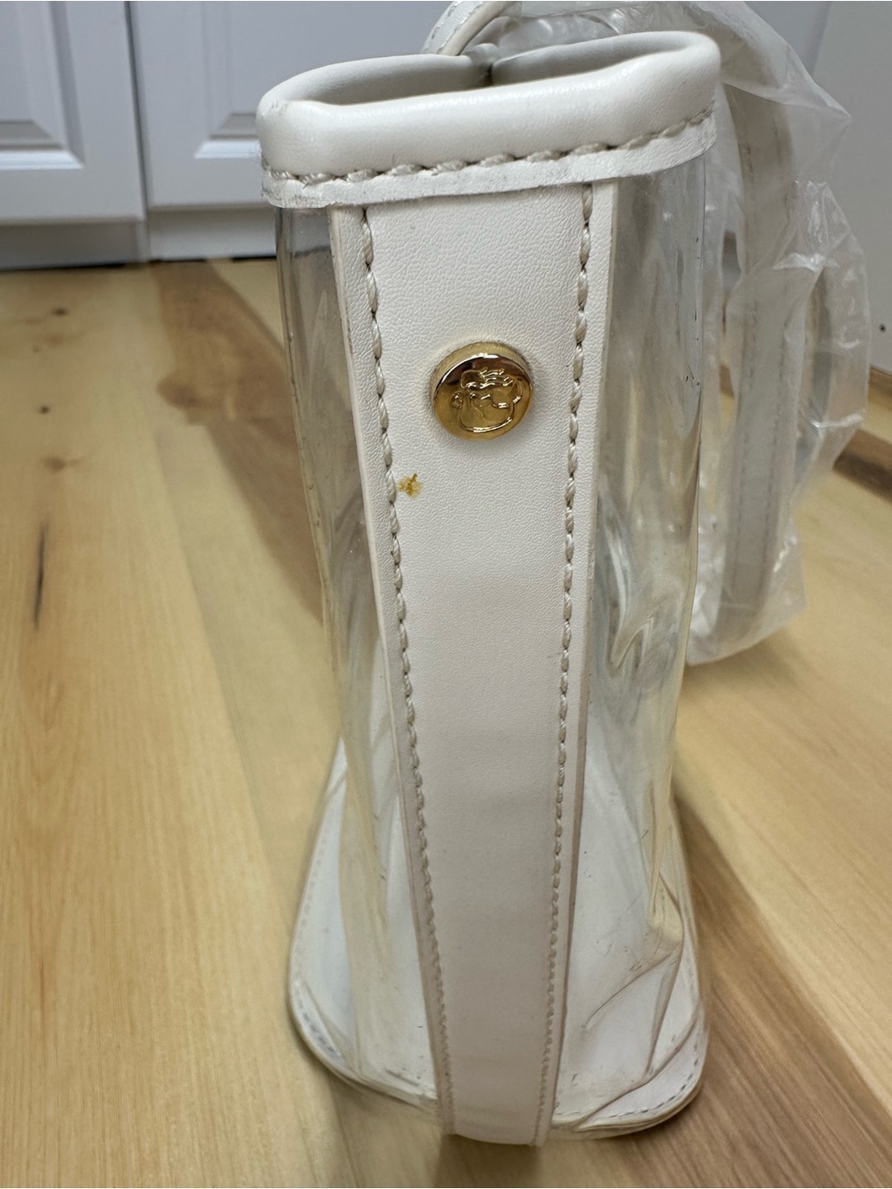 Spartina 449 Pink Floral Clear Tote with Cream Trim - Picture 13 of 16